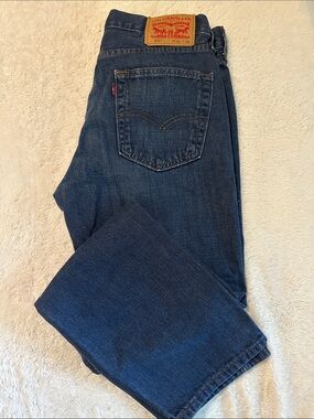 Levi's Dark Blue Denim Straight-Leg Jeans